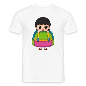 School enrollment girls with school bags – start of school - Men's T-Shirt - white - Front - AI Model Male 178 dark (178cm)
