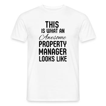 Property Manager Real Estate Appreciation Gift - Men's T-Shirt - white - Front - AI Model Male 178 dark (178cm)