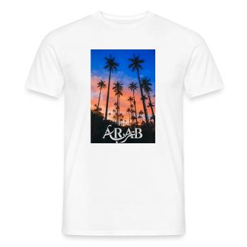 Soirée palmier au coucher du soleil - T-shirt homme - blanc - Devant - AI Model Male 178 dark (178cm)
