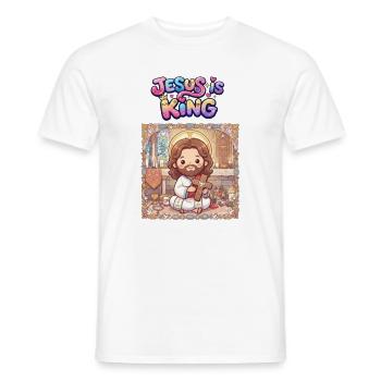 Jesus ist König - Männer T-Shirt - Weiß - Vorne - AI Model Male 178 dark (178cm)