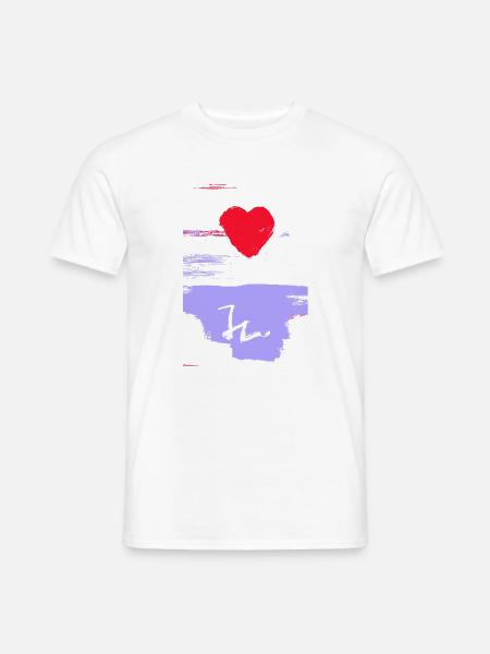 Kunstmotiv Herz von Jörg Langhans - Männer T-Shirt - Weiß