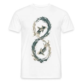 Koi-Unendlichkeitsfluss - Männer T-Shirt - Weiß - Vorne - AI Model Male 178 dark (178cm)