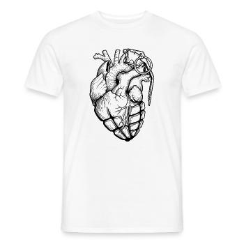 Anatomische grenade_coeur_ - Männer T-Shirt - Weiß - Vorne - AI Model Male 178 dark (178cm)