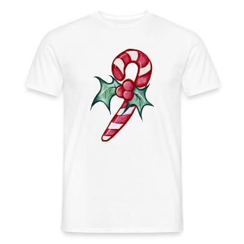 Candy Cane Holly Festliches Thema - Männer T-Shirt - Weiß - Vorne - AI Model Male 178 dark (178cm)