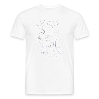 Lustige Skizze mit Möwe von Jörg Langhans - Männer T-Shirt - Weiß - Vorne - AI Model Male 178 dark (178cm)