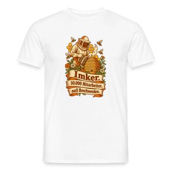 Imker 50000 Mitarbeiter Bienen - Männer T-Shirt - Weiß - Vorne - AI Model Male 178 dark (178cm)