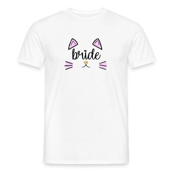 Mariée chat Bachelorette équipe mariée fête nuptiale - T-shirt homme - blanc - Devant - AI Model Male 178 dark (178cm)