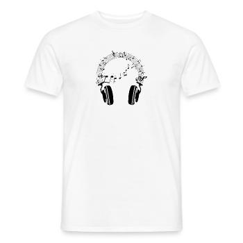 Beats & Notes: Headphone design - Men's T-Shirt - white - Front - AI Model Male 178 dark (178cm)