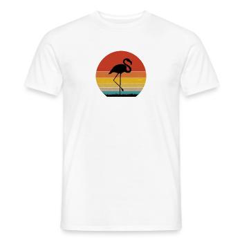 Funny Novelty Tropical Flamingos Gift Retro - Men's T-Shirt - white - Front - AI Model Male 178 dark (178cm)
