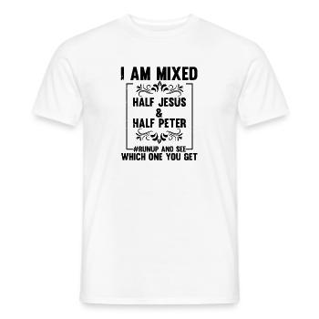 Humorous Religious Prayer Holy Writ God Book - Men's T-Shirt - white - Front - AI Model Male 178 dark (178cm)