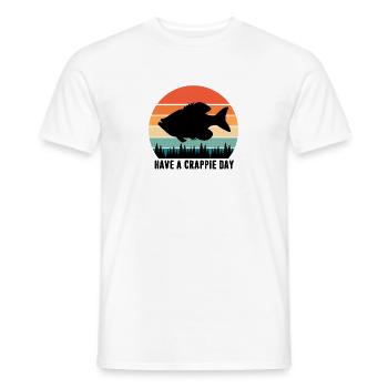 Humorvoller Angler, der Fische beim Fang von Fischen angelt - Männer T-Shirt - Weiß - Vorne - AI Model Male 178 dark (178cm)