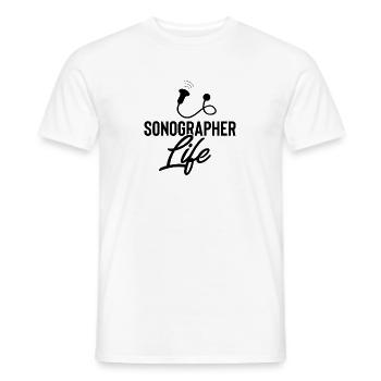 Praticien d’imagerie échographiste hilarant - T-shirt homme - blanc - Devant - AI Model Male 178 dark (178cm)