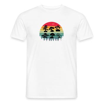 Urkomische altmodische Pflanzbäume, die meditieren - Männer T-Shirt - Weiß - Vorne - AI Model Male 178 dark (178cm)
