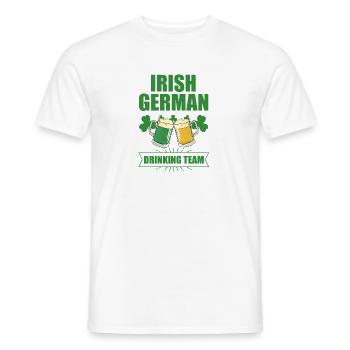Humorous Irish German Drinking St Patrick Day - Men's T-Shirt - white - Front - AI Model Male 178 dark (178cm)