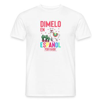Humorous En Espanol Por Favor Llama Hispanic - Men's T-Shirt - white - Front - AI Model Male 178 dark (178cm)