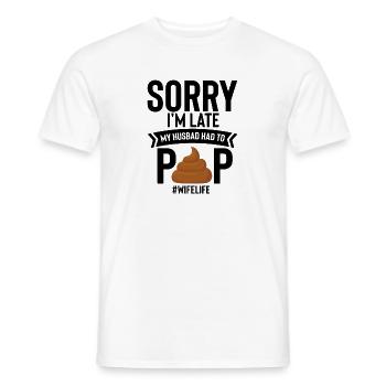 Neuheit Ehemann musste Sarkasmus Paare - Männer T-Shirt - Weiß - Vorne - AI Model Male 178 dark (178cm)