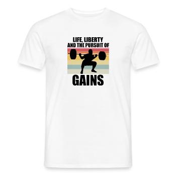 Nouveauté Haltérophile patriotique Bodybuilder - T-shirt homme - blanc - Devant - AI Model Male 178 dark (178cm)