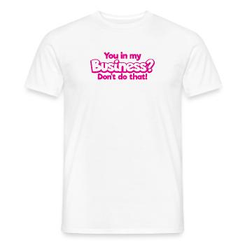 Humorous Business Person Businessman Comical - Men's T-Shirt - white - Front - AI Model Male 178 dark (178cm)