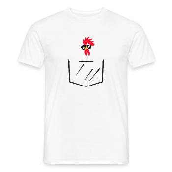 Humorous Adorable Comical Chicken Pocket Ranch - Men's T-Shirt - white - Front - AI Model Male 178 dark (178cm)