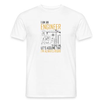Humorous An Engineer Always Right Architects - Men's T-Shirt - white - Front - AI Model Male 178 dark (178cm)