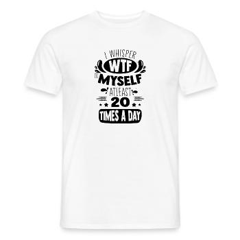 Urkomisches Flüstern zu mir selbst murmeln Mumble Purr - Männer T-Shirt - Weiß - Vorne - AI Model Male 178 dark (178cm)