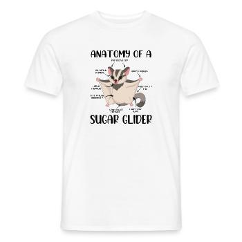 Anatomie hilarante des animaux de compagnie de mammifères à fourrure de planeur - T-shirt homme - blanc - Devant - AI Model Male 178 dark (178cm)