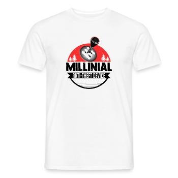 Hilarant Millenial Anti Theft Chiliastic Device - T-shirt homme - blanc - Devant - AI Model Male 178 dark (178cm)