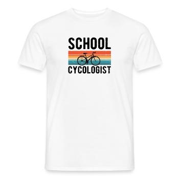 Nouveauté École Cycologue Cycliste Biker Biking - T-shirt homme - blanc - Devant - AI Model Male 178 dark (178cm)