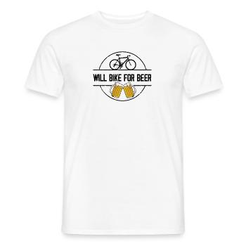 La nouveauté sera vélo pour la bière Fixie Roues Pédales - T-shirt homme - blanc - Devant - AI Model Male 178 dark (178cm)