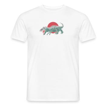 Illustration humoristique des pompes T-rexes Exercice - T-shirt homme - blanc - Devant - AI Model Male 178 dark (178cm)