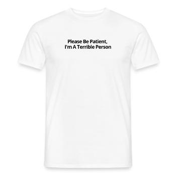 La patience humoristique exigeait des déclarations sarcastiques - T-shirt homme - blanc - Devant - AI Model Male 178 dark (178cm)