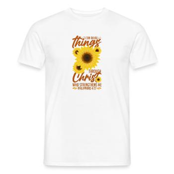 Christianisme inspirant Tournesols Philippiens - T-shirt homme - blanc - Devant - AI Model Male 178 dark (178cm)