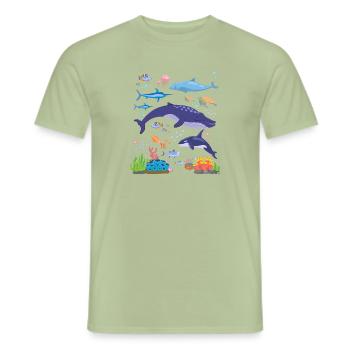Inspirational Environmentalists Biologists - Men's T-Shirt - sage - Front - AI Model Male 178 light (178cm)