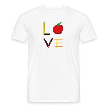 Drôle d’appréciation des enseignants Illustration de l’amour - T-shirt homme - blanc - Devant - AI Model Male 178 dark (178cm)
