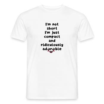Lustig, ich bin nicht klein, ich bin nur kompakt, sagt Wortspiel - Männer T-Shirt - Weiß - Vorne - AI Model Male 178 dark (178cm)