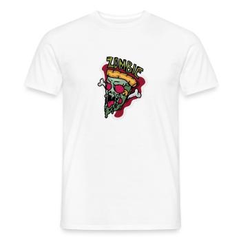Zombie Pizza zu Halloween gruselig Geschenk - Männer T-Shirt - Weiß - Vorne - AI Model Male 178 dark (178cm)