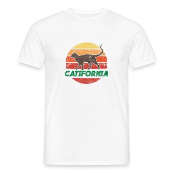 Cadeau de chat Catifornia - T-shirt homme - blanc - Devant - AI Model Male 178 dark (178cm)