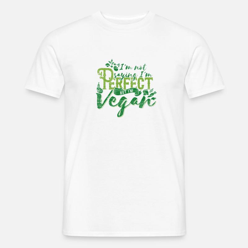 Vegetarier Herz Tier Hunger Geschenk Vegan Fleisch - Männer T-Shirt - Weiß