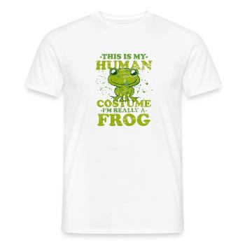 Frog carnival costume Halloween disguise - Men's T-Shirt - white - Front - AI Model Male 178 dark (178cm)