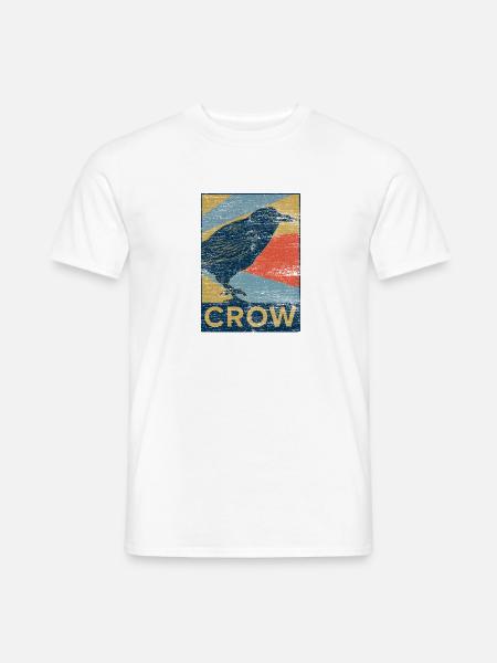 Raven crow bird animal gift pet vintage - Men's T-Shirt - white