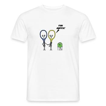 Raquette de tennis - T-shirt homme - blanc - Devant - AI Model Male 178 dark (178cm)