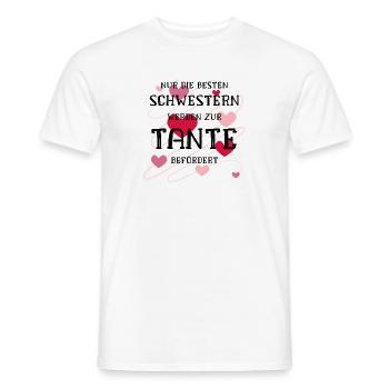 Nur die Besten Schwestern werden Tante befördert - Männer T-Shirt - Weiß - Vorne - AI Model Male 178 dark (178cm)