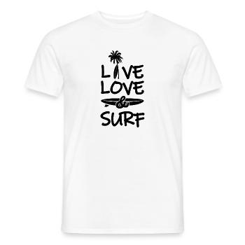 115 Live long surf - Men's T-Shirt - white - Front - AI Model Male 178 dark (178cm)