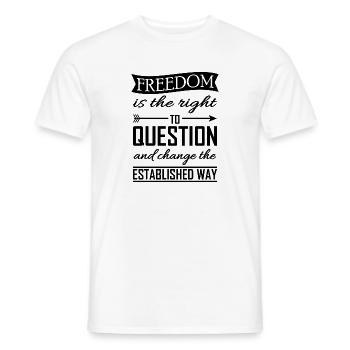 freedom - Men's T-Shirt - white - Front - AI Model Male 178 dark (178cm)