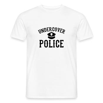 police - Men's T-Shirt - white - Front - AI Model Male 178 dark (178cm)
