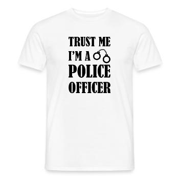police - T-shirt homme - blanc - Devant - AI Model Male 178 dark (178cm)