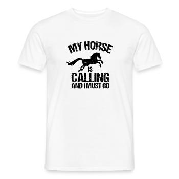 Cheval à cheval - T-shirt homme - blanc - Devant - AI Model Male 178 dark (178cm)