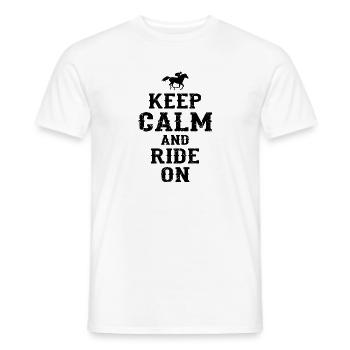 Cheval à cheval - T-shirt homme - blanc - Devant - AI Model Male 178 dark (178cm)