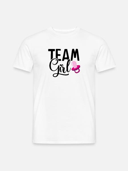 Team Mädchen für werdende Eltern - Männer T-Shirt - Weiß