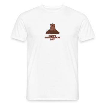 Groundhog Day Funny Punxsutawney Phil Holiday - Men's T-Shirt - white - Front - AI Model Male 178 dark (178cm)